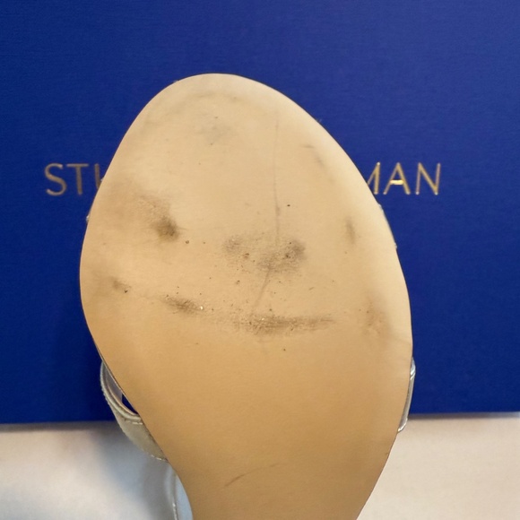 Stuart Weitzman Nudistsong Cross Gold NIB 9 Stiletto Sandal - Picture 10 of 11